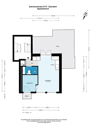 Floor plan - Zeemansstraat 21E, 1506 CS Zaandam 